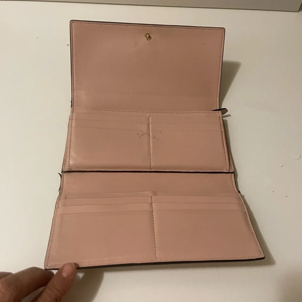 Authentic LANCEL  Italian wallet leather in peach color in good conditions